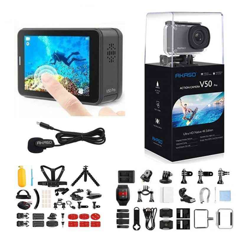 V50 pro native 4k / 30fps 20mp wifi action kamera, eis berøringsskærm vandtæt