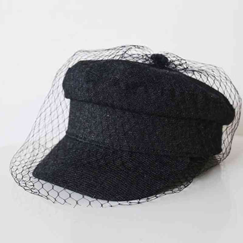 New Cotton Lace Veil Newsboy Caps, Fmale Fashion Hats