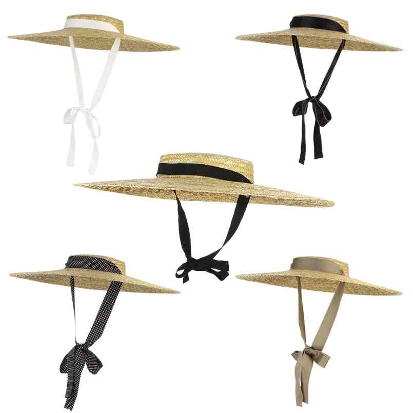 Nuevos sombreros de verano de paja de ala para mujer