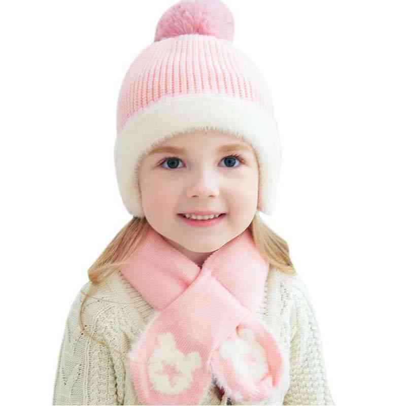 Five-star Hair Ball & Winter Knit Hat Scarf Set
