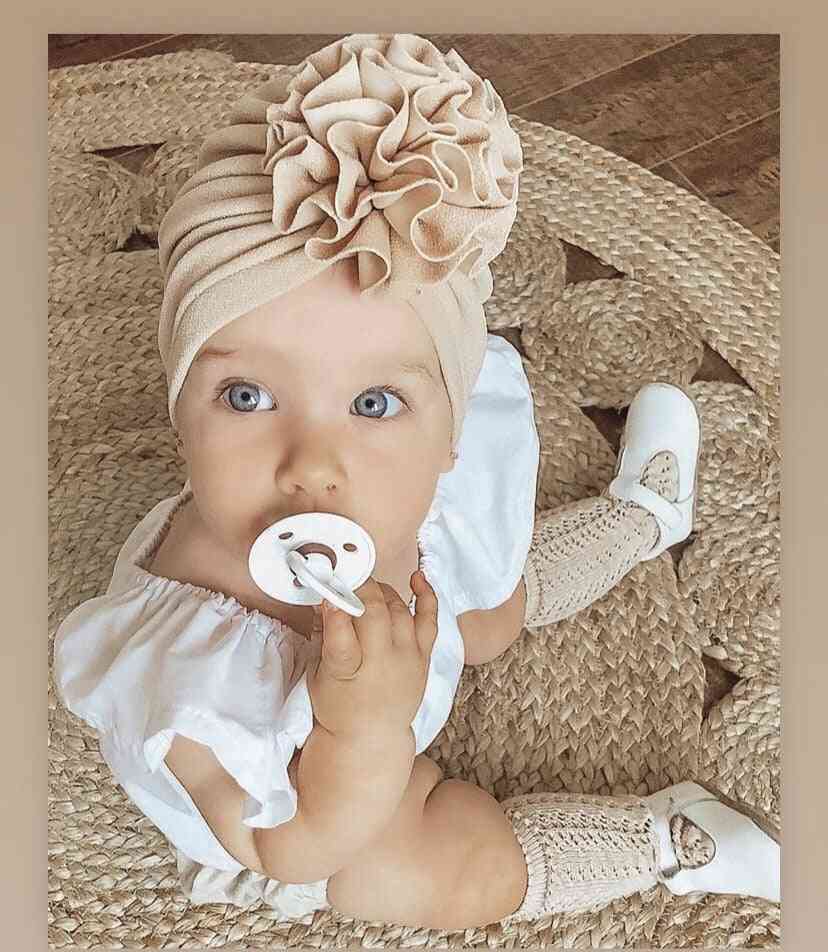 Wzór w kwiaty kukurydzy, okrągłe miękkie czapki księżniczki dla niemowląt