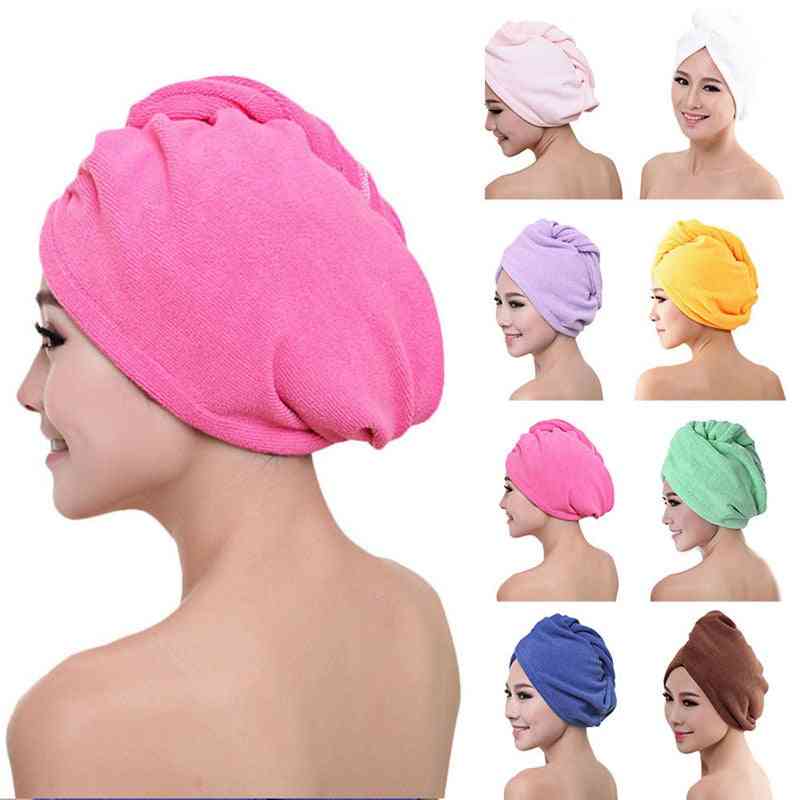 Hair Quick Drying Lady Bath Towel Soft Shower/turban Head Wrap Bathing Tools