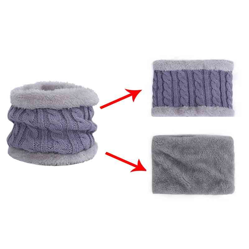 Cute's Knit Hat Scarf Suit, Pompom Leather Standard Twist Winter Warm