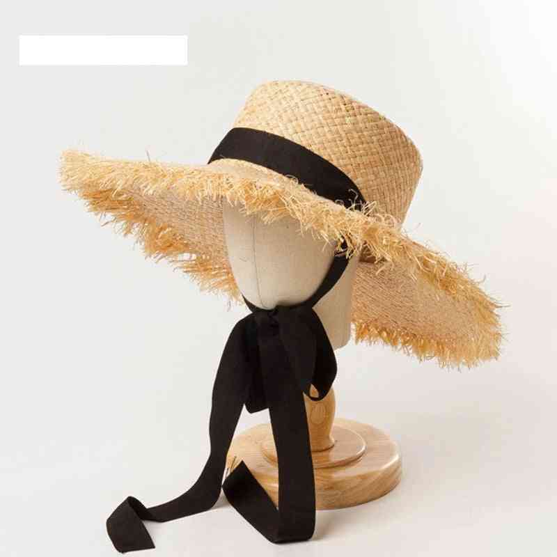 Ribbon Girl Sun Hat, Kids Summer Beach Uv Caps