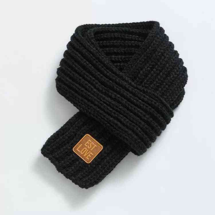 écharpe en tricot de laine à col chaud pour garçons et filles pour enfants