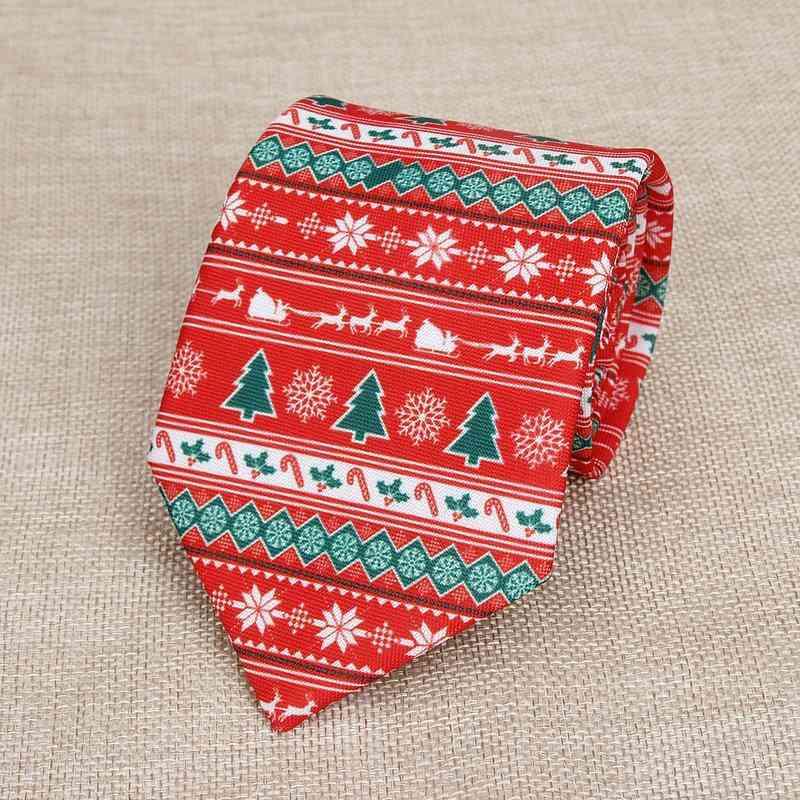 Polyester stropdassen met kerstthema-print