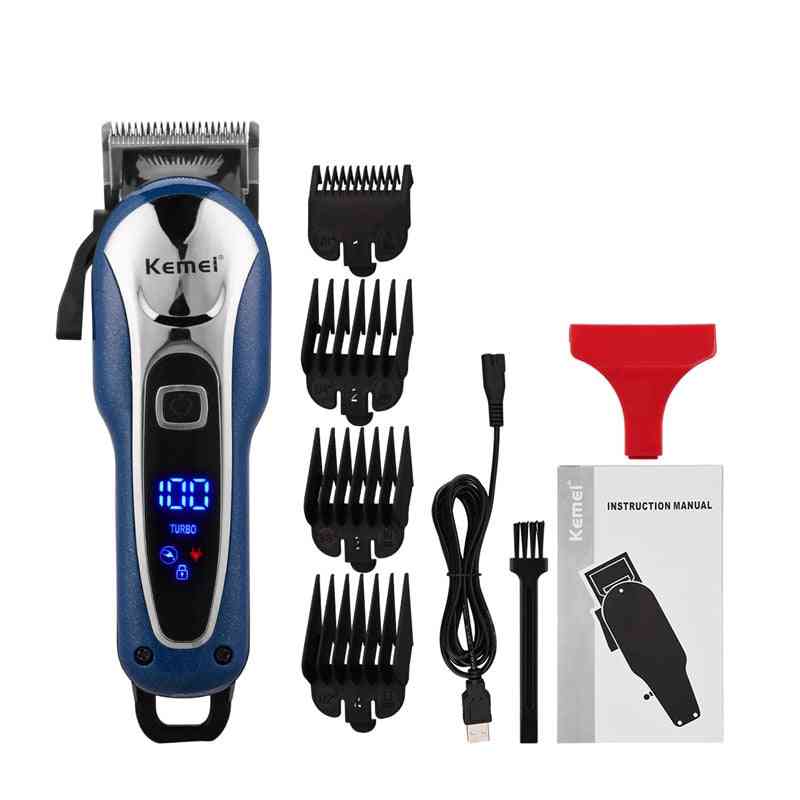 Usb Rechargeable, Electric Beard And Hair Trimmer With Lcd Display With 4 Limit Combs