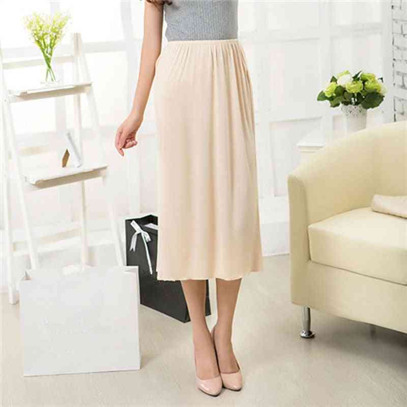Women Half Slips Solid Casual Petticoat Skirt Knee Dress