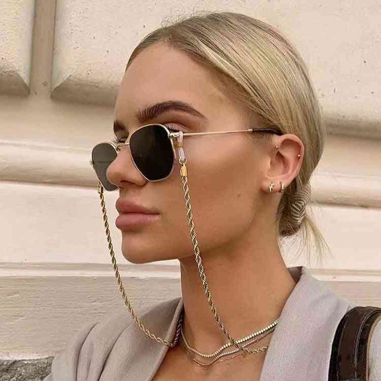 Fashion Reading Glasses Chain Women Metal Sunglasses