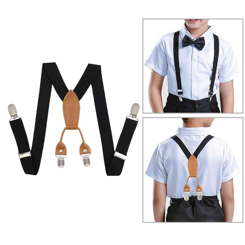 Kids Leather Suspenders, Elastic Braces