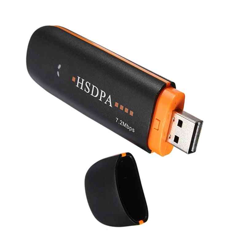 Hsdpa Usb Stick Sim Modem, 7.2mbps 3g Wireless Adapter With Tf Sim Card