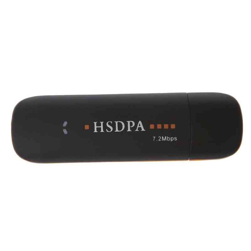 Hsdpa USB stick sim modem, adaptador sem fio 3g de 7,2 Mbps com cartão tf sim