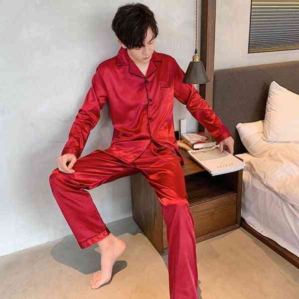 Satin Silk Couple Sleepwear Pajama Lovers Night Suit