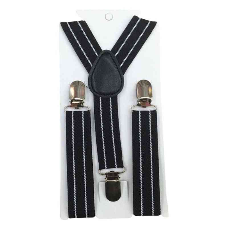 Boys Stripes, Y-back Suspenders, Child Elastic Adjustable Clip-on Braces