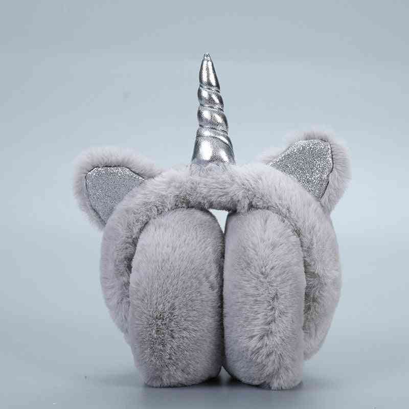 Warm Unicorn Design, Fur Earmuffs