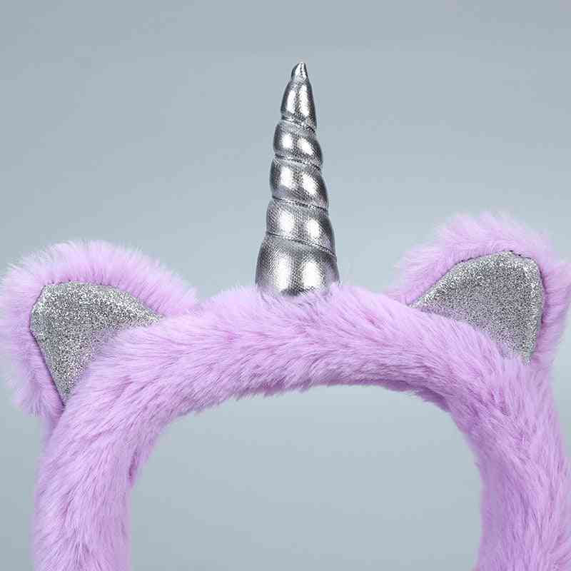 Cálido diseño de unicornio, orejeras de piel
