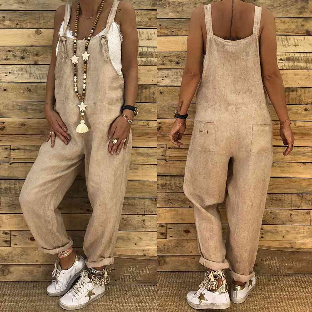 Kvinners casual strappy dungarees jumpsuit