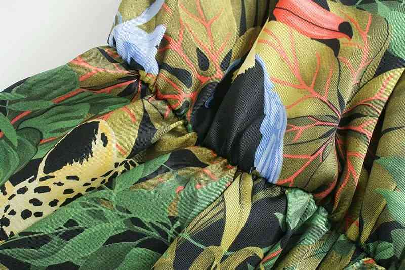 ženske liste tropskega cvetja tiskajo siamske obleke