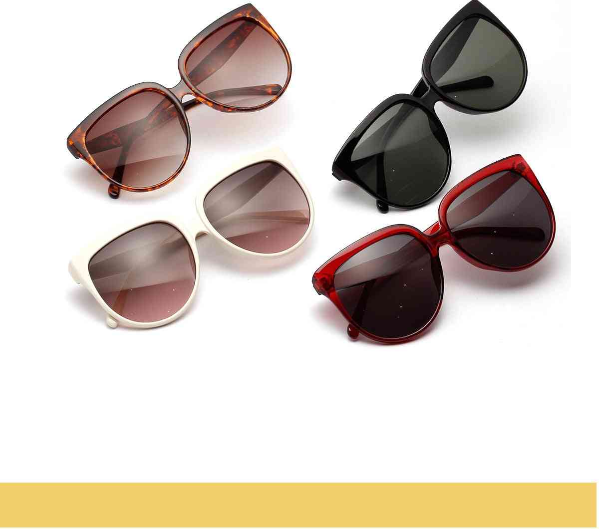 Letní dámské sluneční brýle, kulaté široké UV, trendy nadměrné brýle