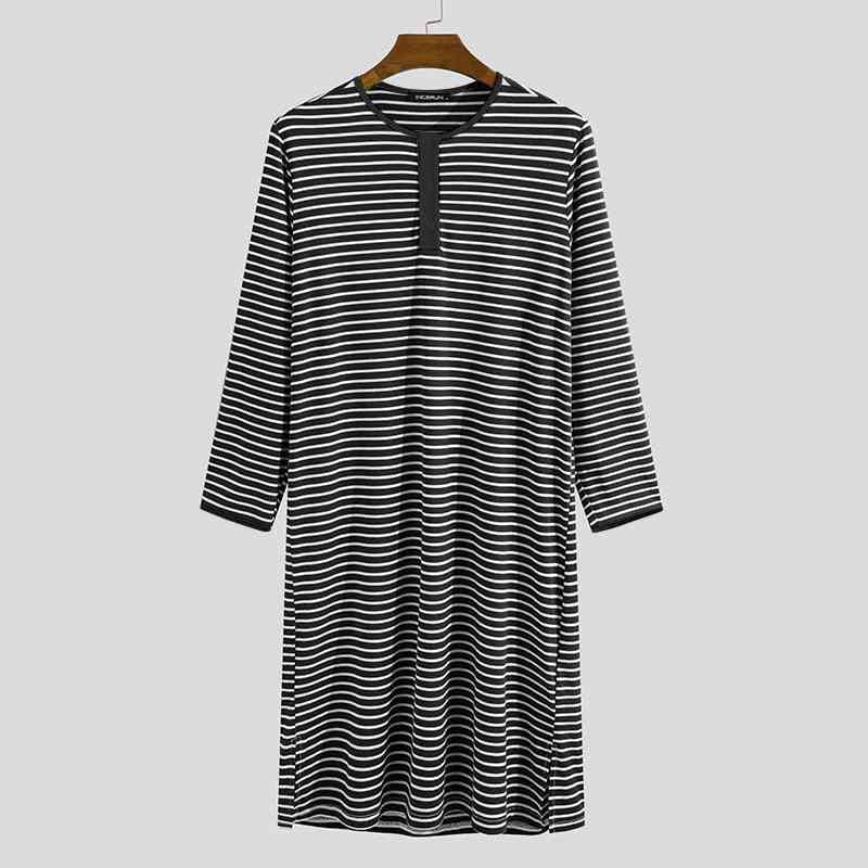 Long Sleeve Soft Loose Casual O Neck Comfortable Dressing Gown Sleepwear