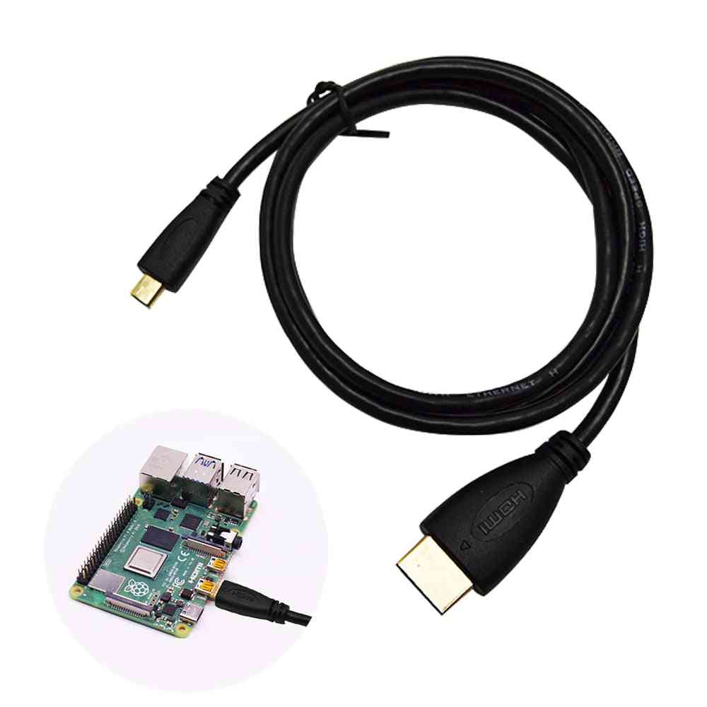 Micro hdmi към hdmi кабел с покритие hdmi адаптер кабел за таблет hdtv и Raspberry pi 4 hdmi hd кабел