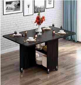 Creativa mesa de comedor plegable de madera maciza - mesa de cocina para sala de estar