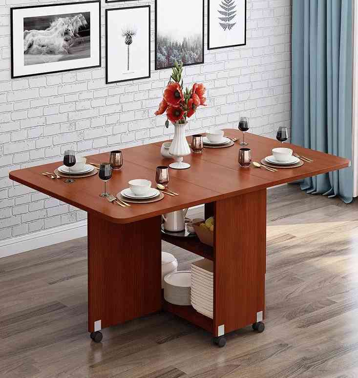 שולחן אוכל מתקפל מעץ מלא, מתקפל מעץ - שולחן מטבח בסלון