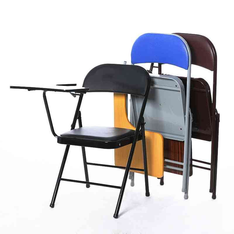 Portable Folding Office Meeting Conference Chair With Writing Board Stable