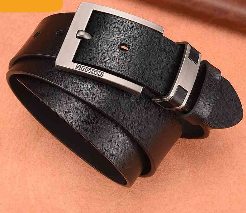 Cow Genuine Leather Belts, Alloy Buckle Casual Male Vintage Strap