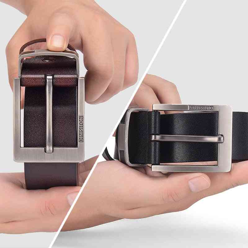 Cow Genuine Leather Belts, Alloy Buckle Casual Male Vintage Strap