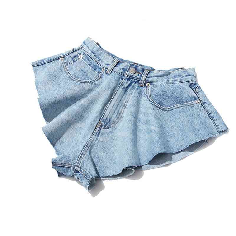 Casual Denim, Shorts Skirts - High Waist Ruffle Pants