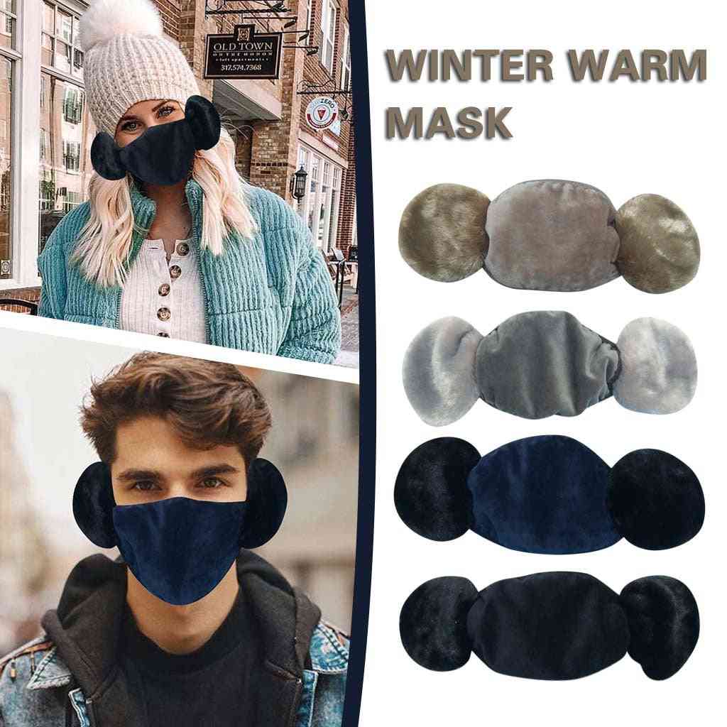 Winter Warm Earmuffs, Men Headphones, Two-in-one Face Ear Cover