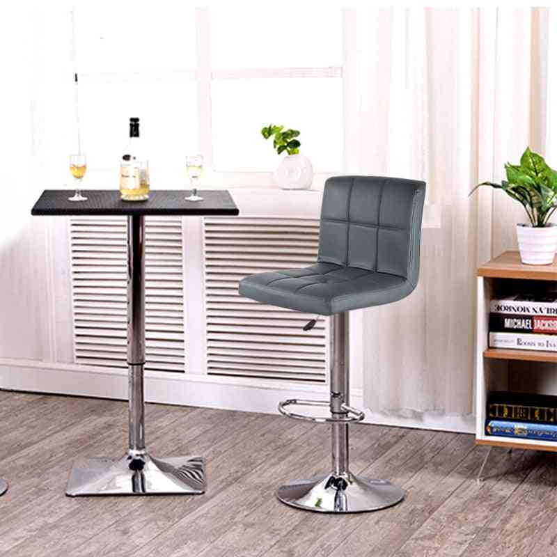 Pu Leather Swivel Bar Stools Chairs Height Adjustable Counter Pub Chair Barstools