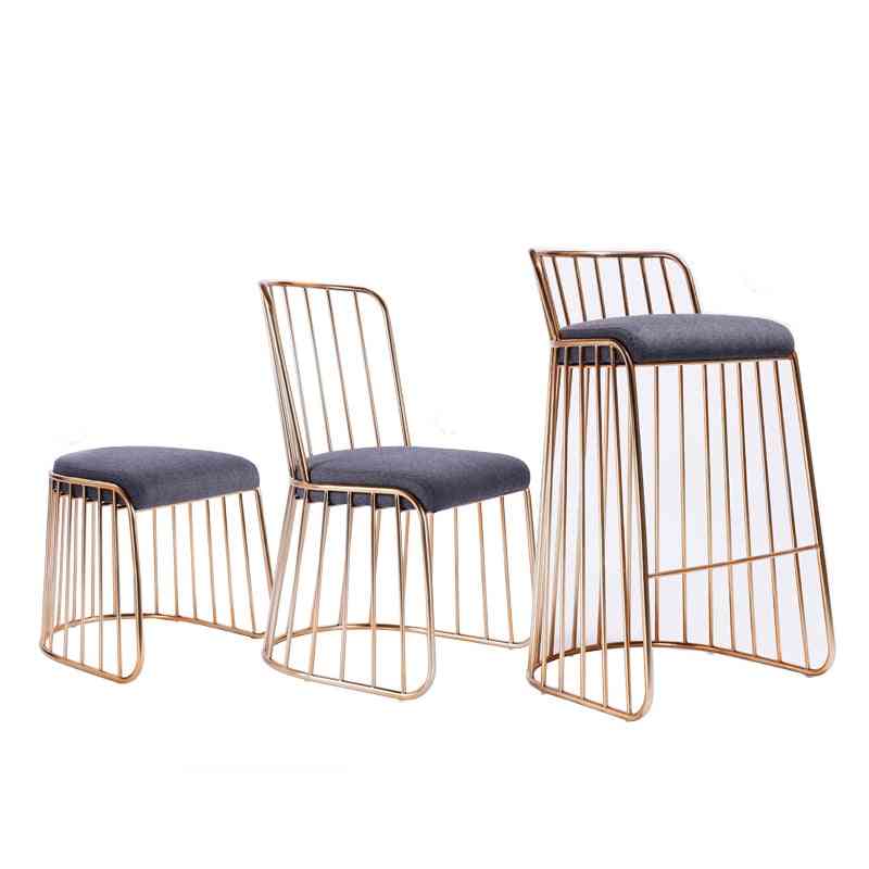 Simple Modern Bar Stool Gold Wrought Iron Dining/living Room/lounge Chair