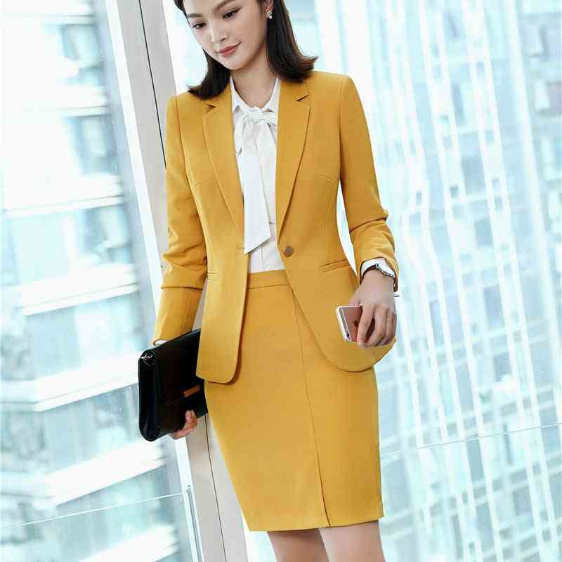 Women Skirt Suits, Office Uniforms, Female Blazer Set, Business Lady Work Jacket