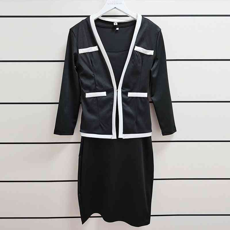 Women Suit And Vest Dress Office Sets Skirt Plus Size Blazer Set