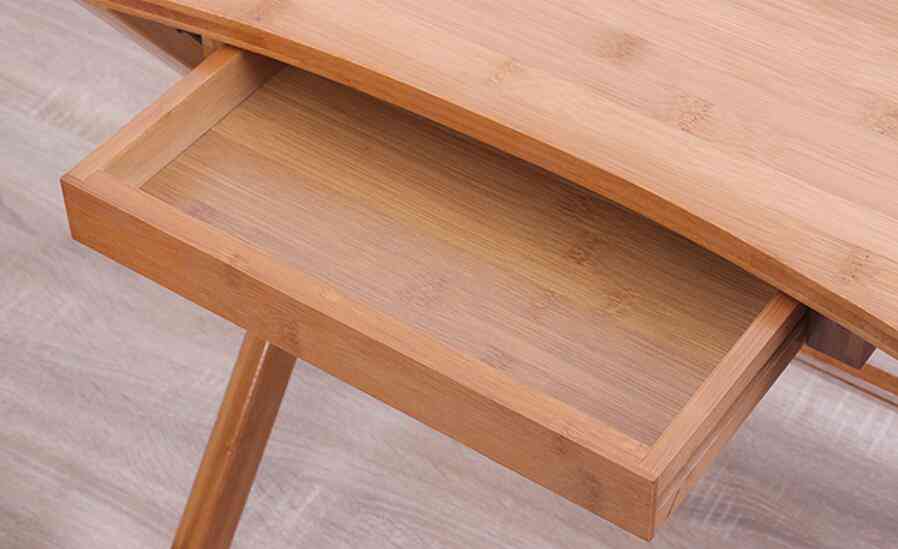 Mesa dobrável de madeira com gaveta e cadeira