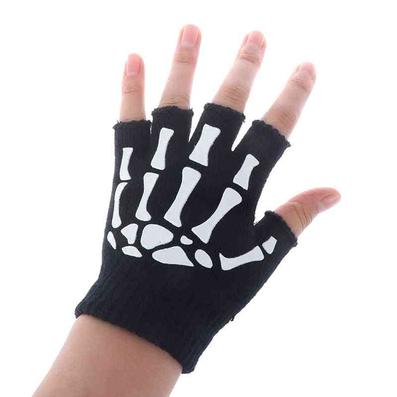 Cool Fluorescent Skeleton Mittens Skull Fashion Winter Gloves