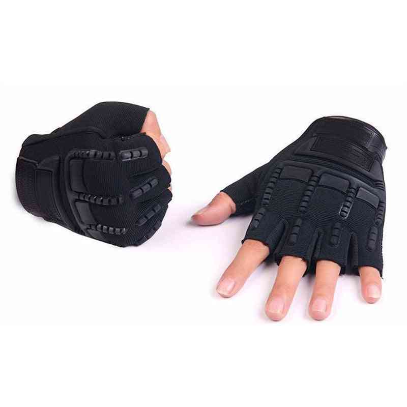 Army Tactical Fingerless Gloves, Men Anti-skid Half Finger Combat Glove