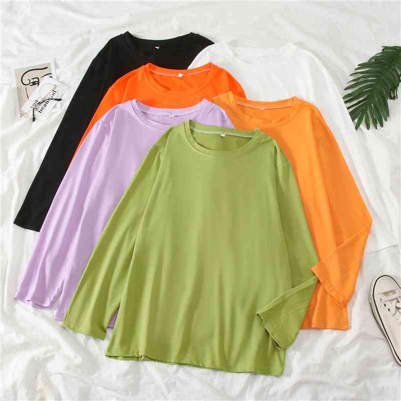 Full Sleeve T-shirt, Women Candy Oversize Style Tops