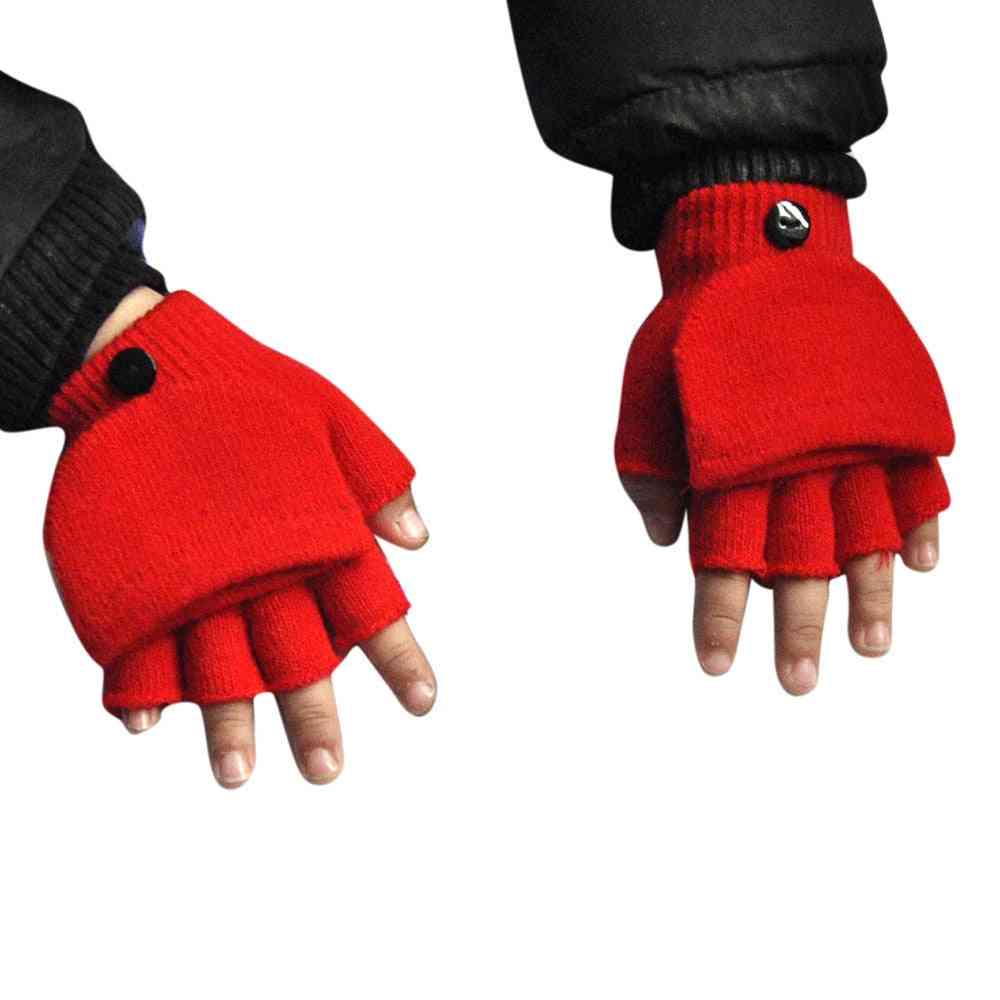 Winter Hand-wrist, Warmer Flip-cover, Fingerless Gloves For,
