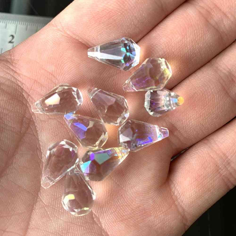 Aurora Glass Bead Bowling Faceted Chandelier Part Charm Bottle Spacer Beads