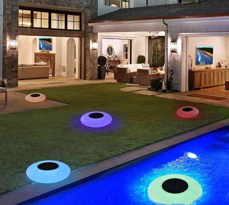 Waterproof, Solar Powered, Swimming Pool Floating Light With Multi-color Led