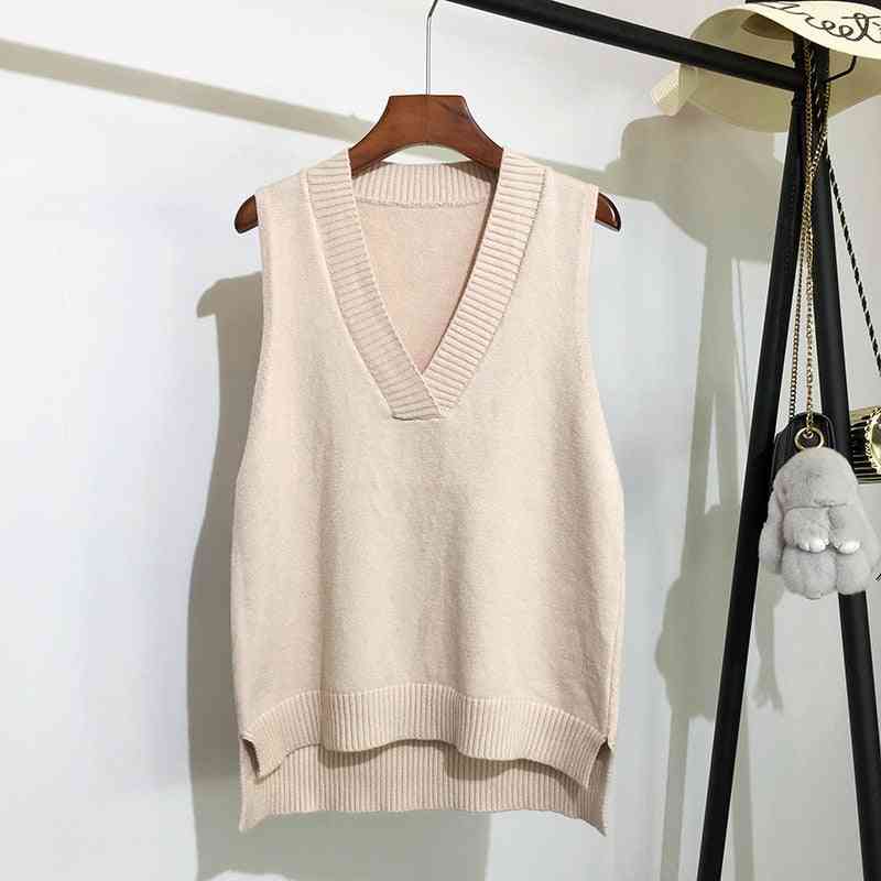 V-neck Knitted Vest, Autumn And Winter Sweater's