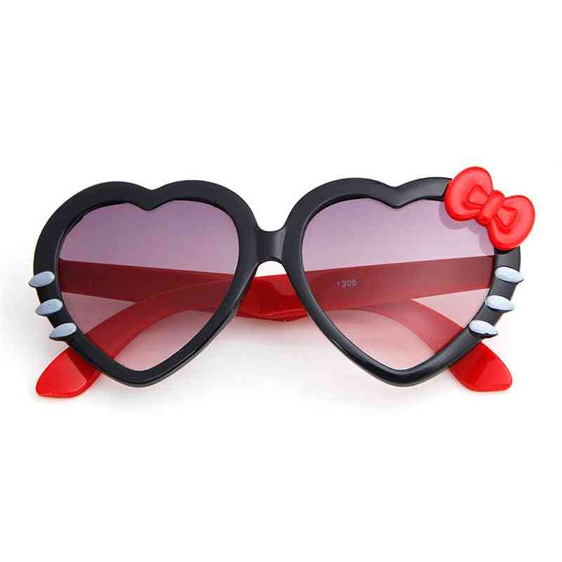 óculos de sol de gato com arco e coração fofos, óculos de desenho animado de verão