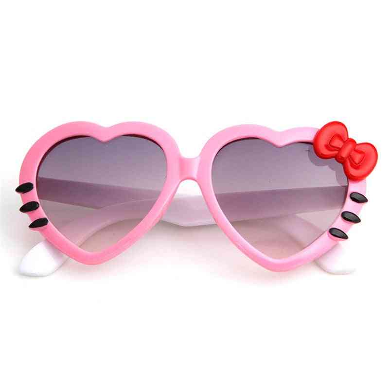 óculos de sol de gato com arco e coração fofos, óculos de desenho animado de verão