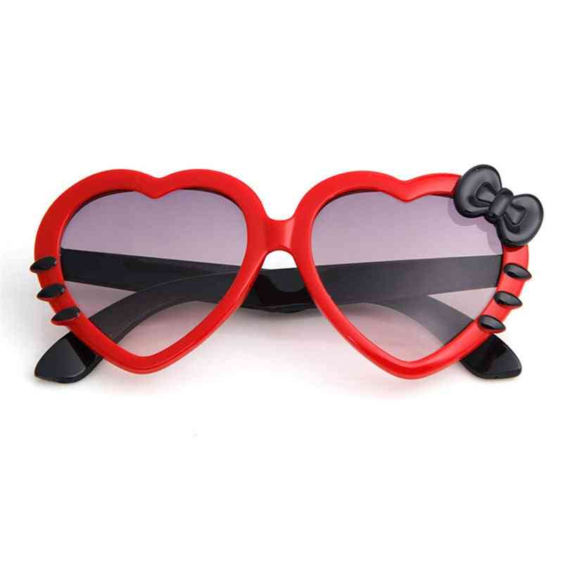 Słodkie okulary przeciwsłoneczne z kokardą w kształcie serca, kreskówki letnie