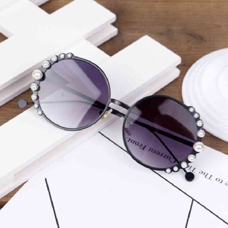 Perłowe okulary przeciwsłoneczne dla dzieci, słodkie okulary dla dziewczynki