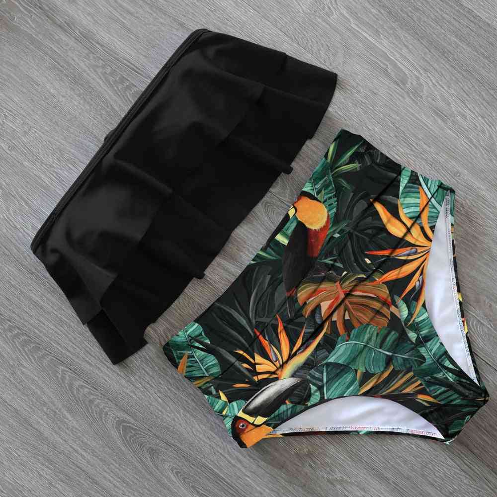 Bikinis Swimsuit- High Waist Bathing Suit, Plus Swimwear
