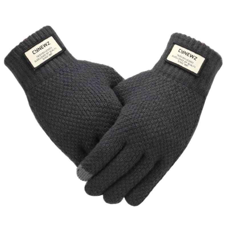 Winter Thicken Warm Wool Knitted Gloves